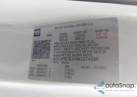 2022 Chevrolet Colorado 2Wd Long Box Lt из США, поврежденный, VIN 1GCHSCEA5N1274585